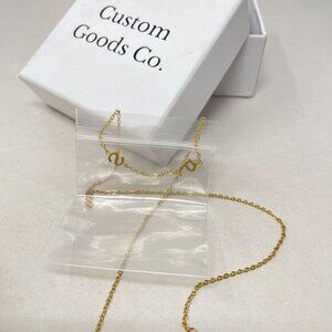 Custom Goods Co S & P Letter Necklace Gold Tone Gift Box‎ New Minimal Dainty
